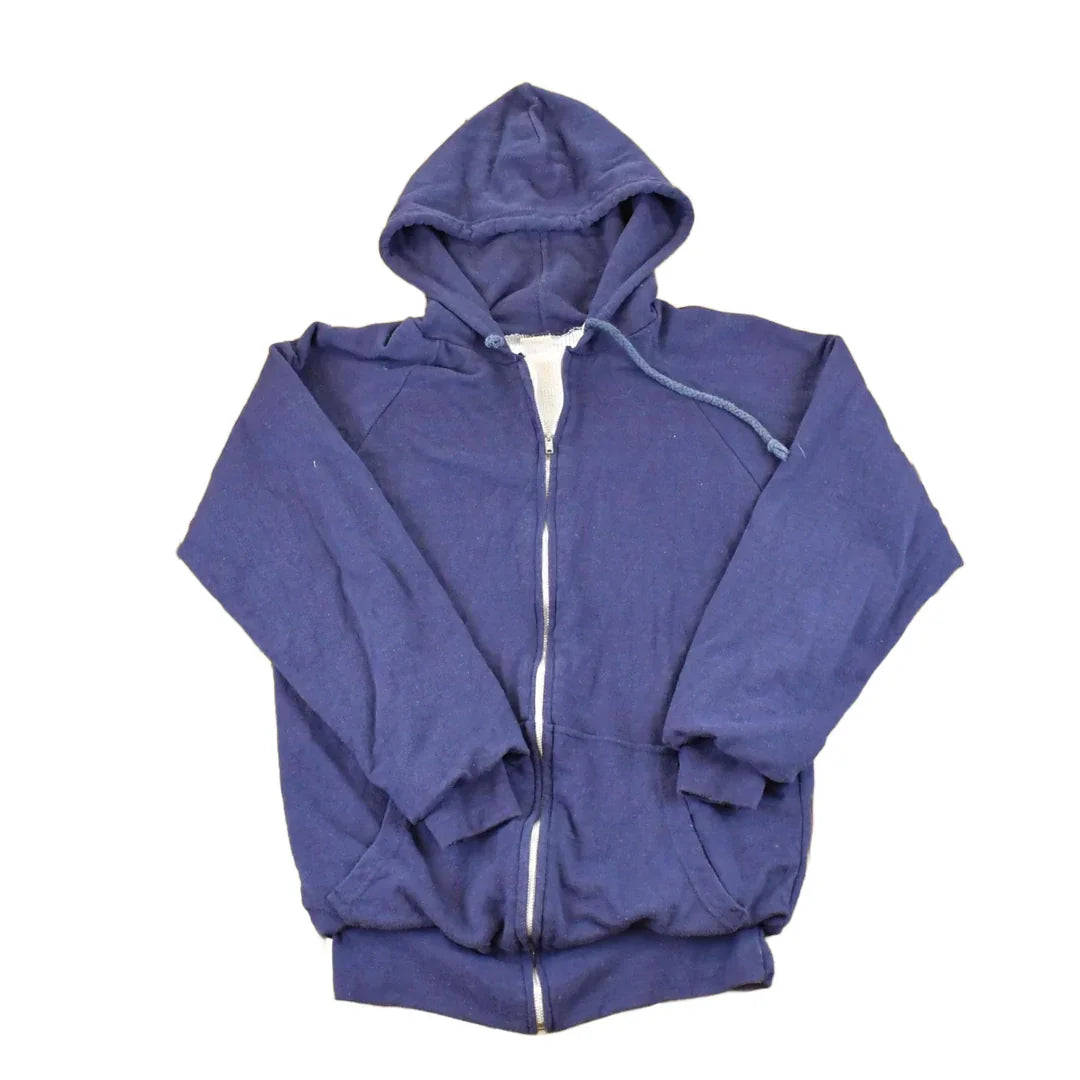 Vintage 1990s St John's Bay Blank Thermal Lined Zip Up Hoodie Sweatshirt Mens M from propervintagecanada