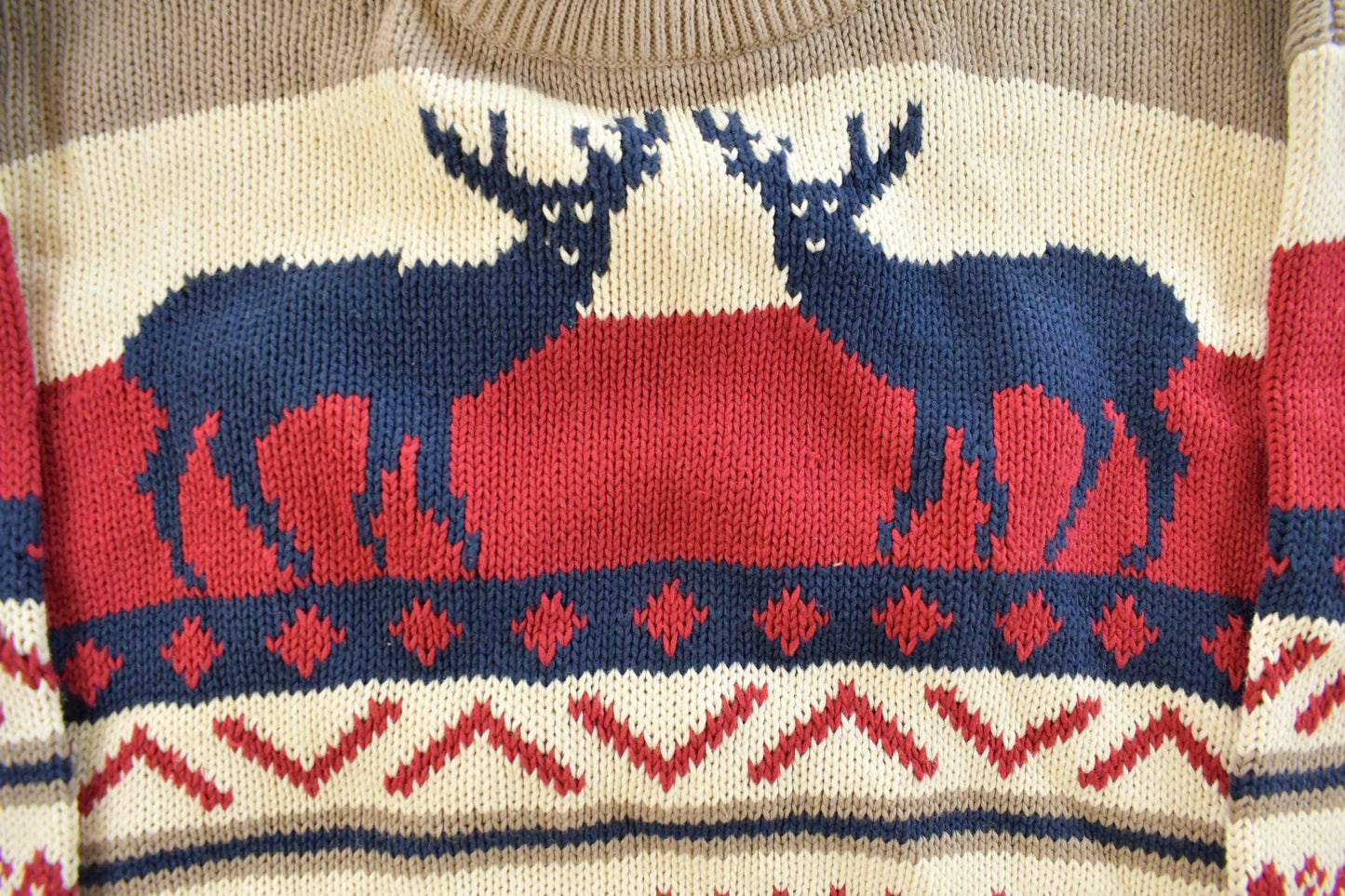 Vintage 1990s St. John's Bay Deer Knit Crewneck Sweater Men's Large from propervintagecanada