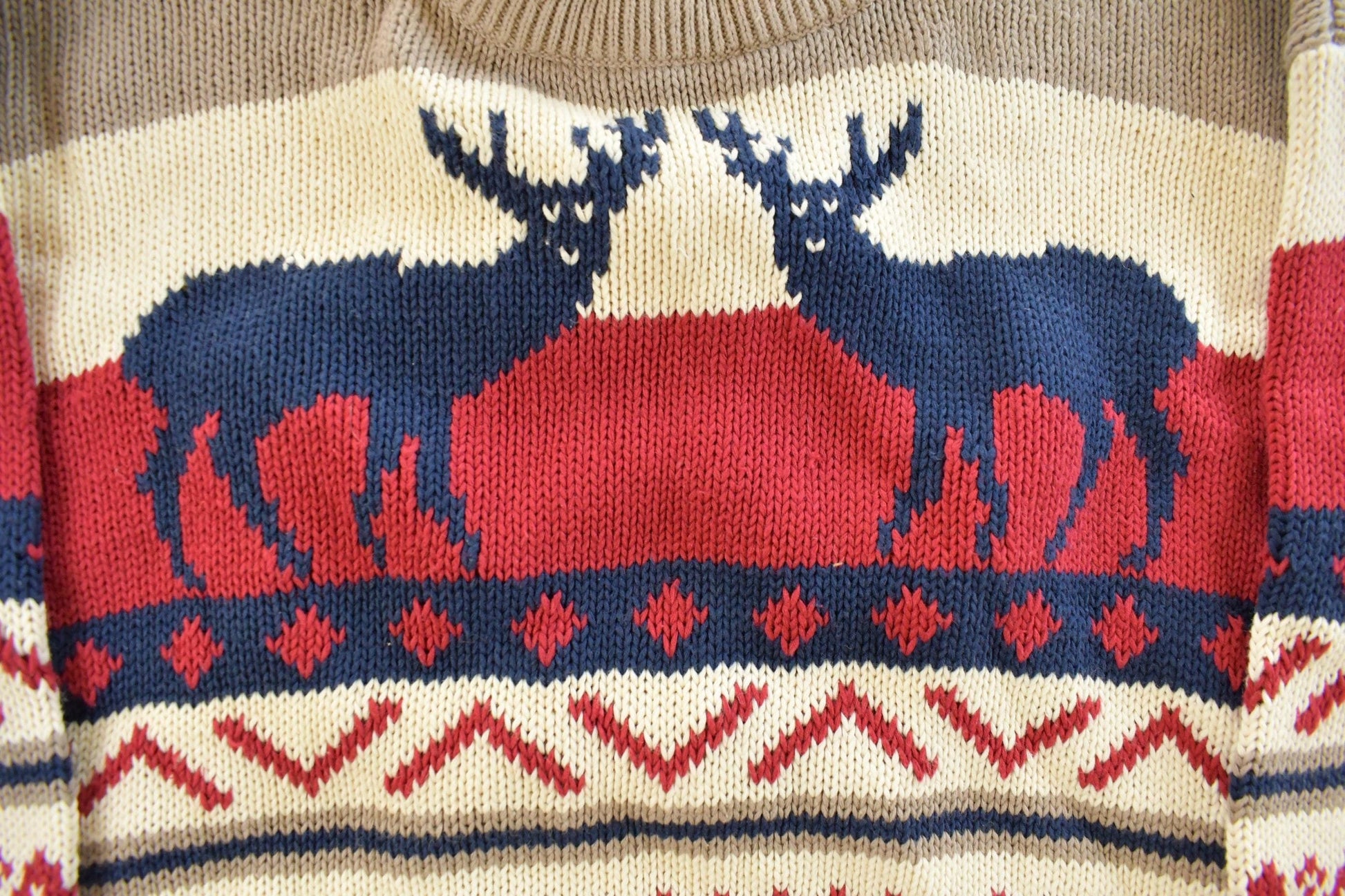 Vintage 1990s St. John's Bay Deer Knit Crewneck Sweater Men's Large from propervintagecanada