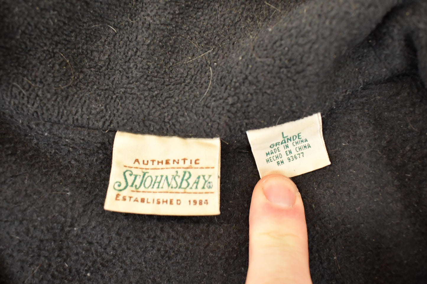 Vintage 1990s St John's Bay Fleece Outdoorsman Sweater Vest Men's L from propervintagecanada
