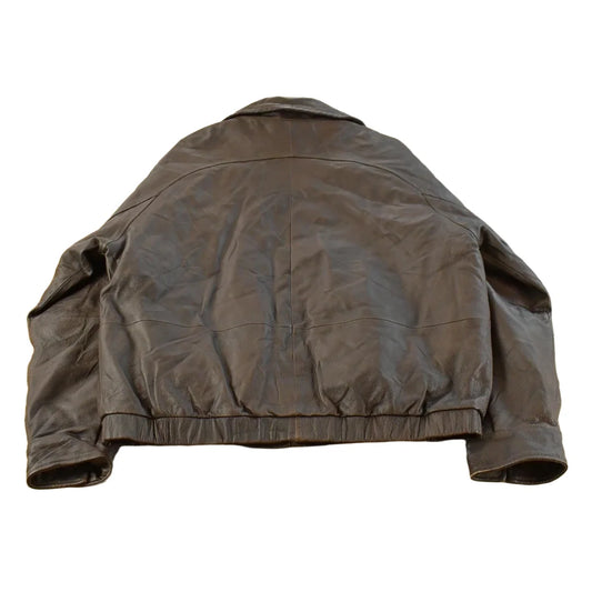 Vintage 1990s St. John's Bay Leather Bomber Jacket Men's Large from propervintagecanada