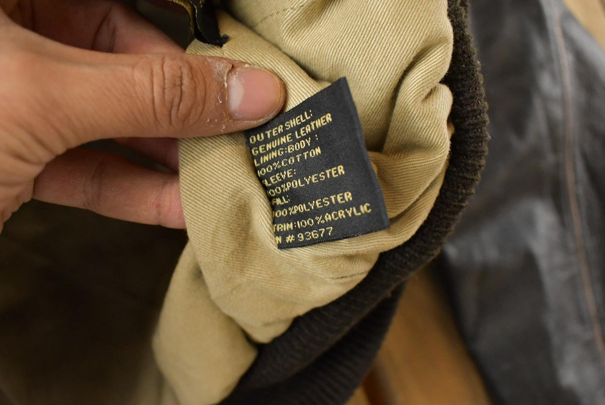 Vintage 1990s St. John's Bay Leather Flight Jacket Men's Large from propervintagecanada