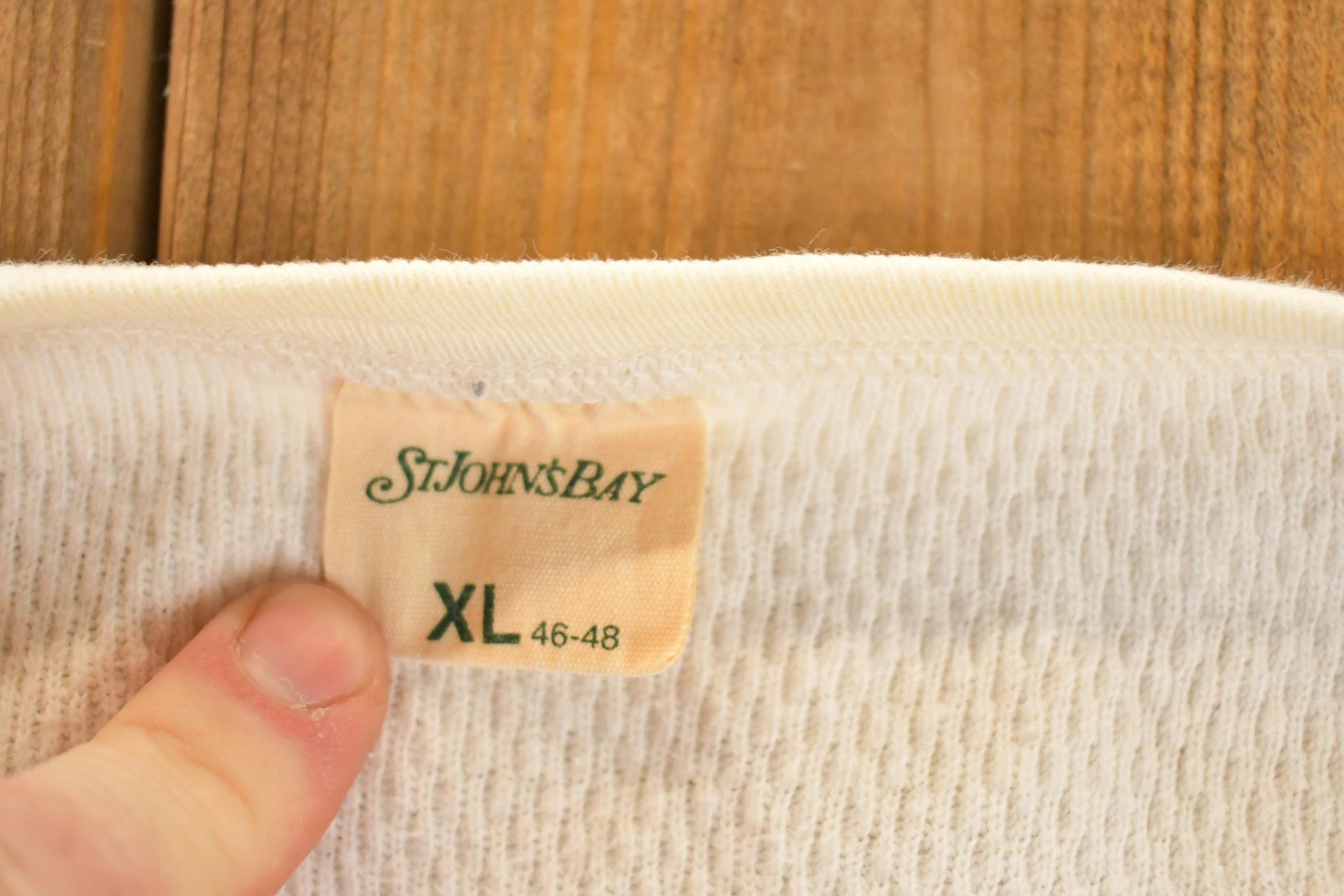 Vintage 1990s St John's Bay Thermal Crewneck Sweatshirt Men's M from propervintagecanada