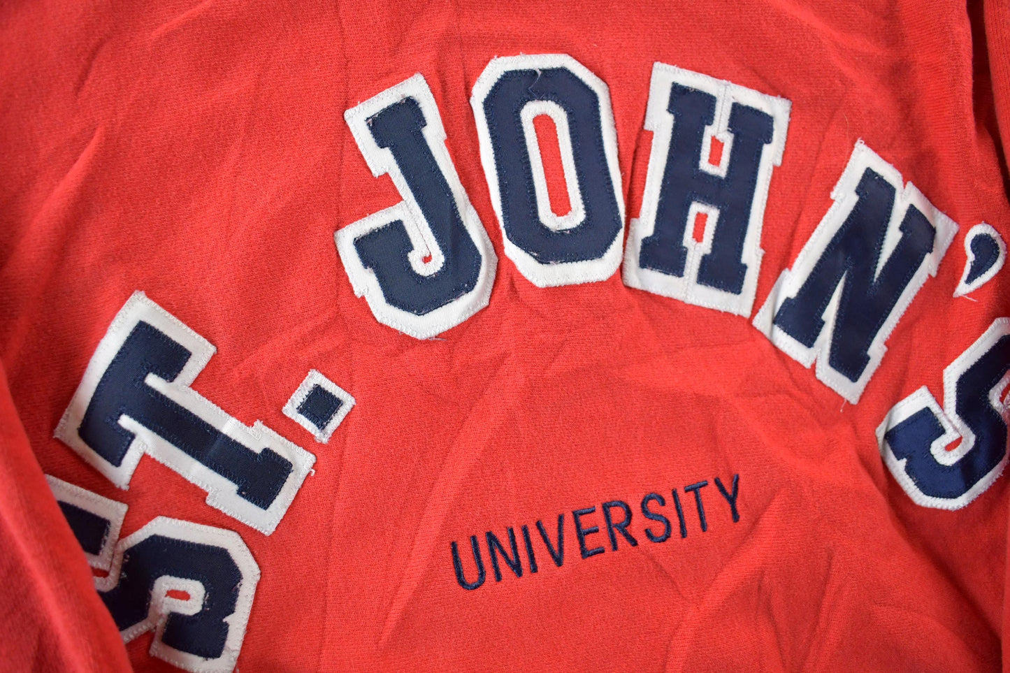 Vintage 1990s St. John's University Champion Reverse Weave Crewneck Sweatshirt Men's 2XL from propervintagecanada