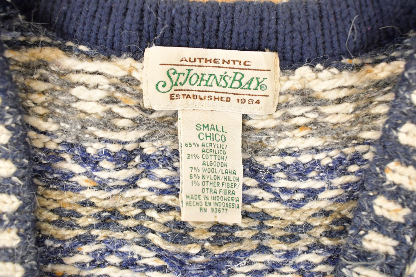 Vintage 1990s St Johns Bay Abstract Knit Cardigan Sweater Vest Men's S / Preppy Knit Cardigan / Fancy Knit Vintage Cardigan from propervintagecanada