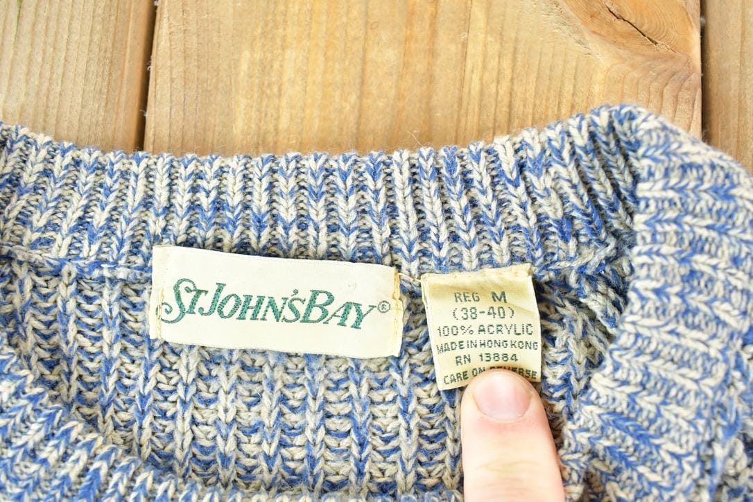 Vintage 1990s St Johns Bay Knit Abstract Pattern Crewneck Sweater Made InMen's Medium from propervintagecanada
