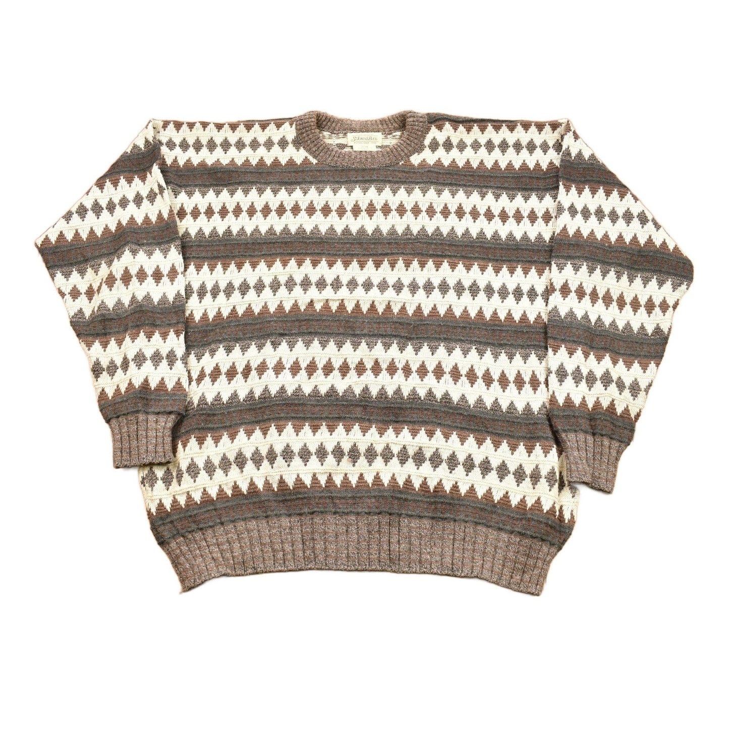 Vintage 1990s St. Johns Bay Knitted Pattern Crewneck Sweater Men's XL from propervintagecanada