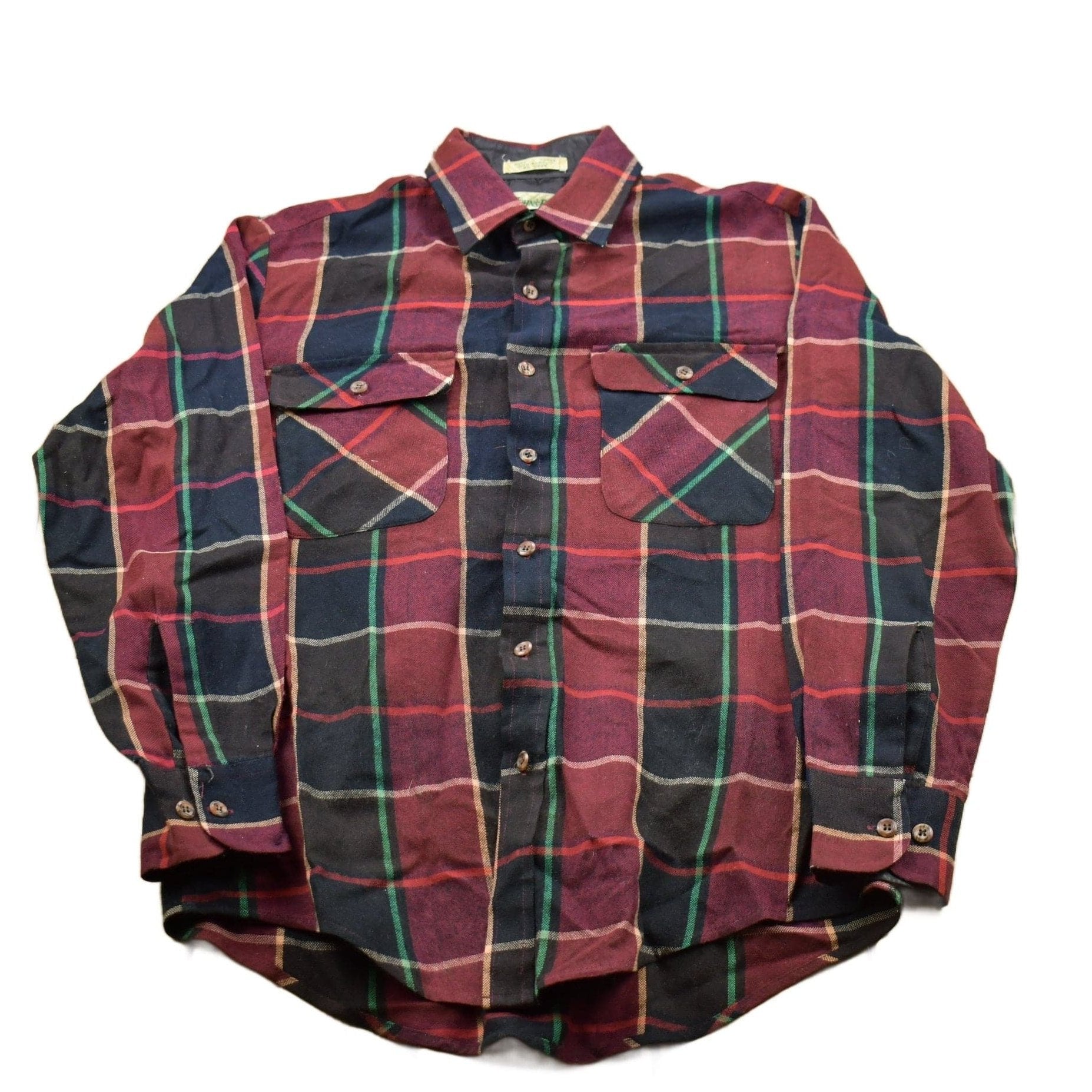 Vintage 1990s St Johns Bay Plaid Flannel Button Up Shirt Men's Medium from propervintagecanada
