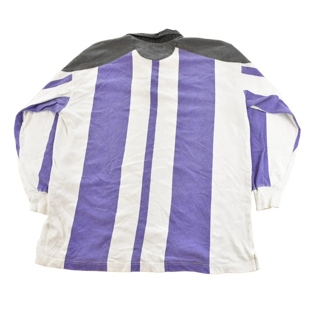 Vintage 1990s St Johns Bay Striped Rugby Polo Shirt Men's XL from propervintagecanada
