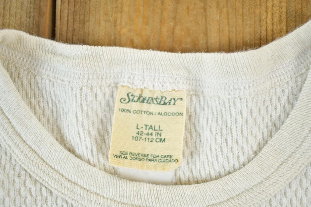 Vintage 1990s St Johns Bay Waffle Knit Crewneck Sweater Mens L from propervintagecanada