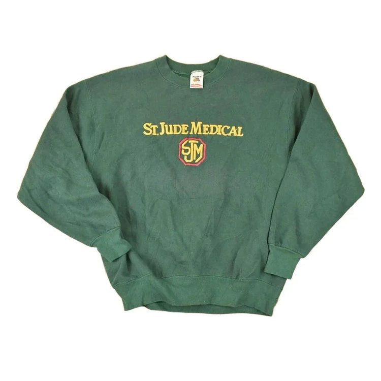 Vintage 1990s St Jude Medical Embroidered University Crewneck Sweater Mens M from propervintagecanada