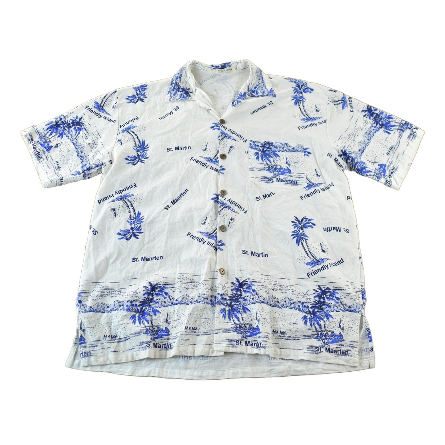 Vintage 1990s St. Maarten Button Up Shirt from propervintagecanada