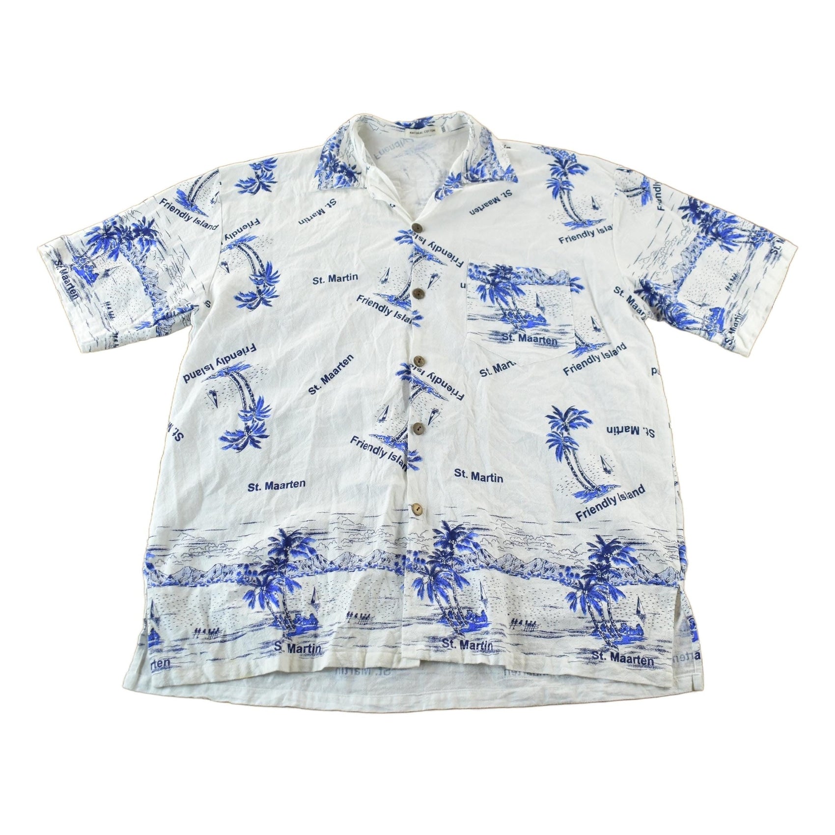 Vintage 1990s St. Maarten Button Up Shirt from propervintagecanada