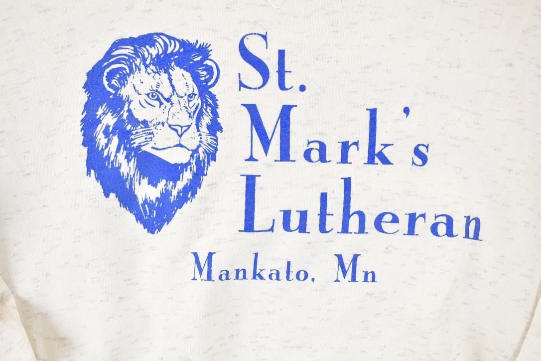 Vintage 1990s St Mark's Lutheran Lions Crewneck Sweatshirt Men's L from propervintagecanada