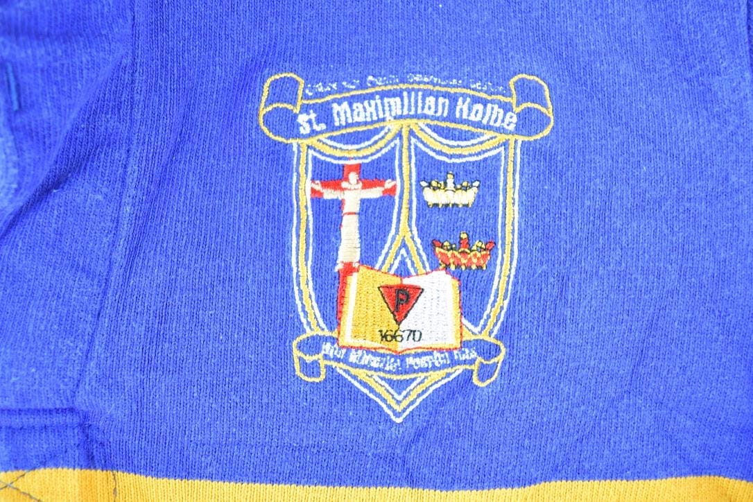Vintage 1990s St Maximilian Kolbe Barbarian Rugby Heavyweight Button Up Shirt from propervintagecanada