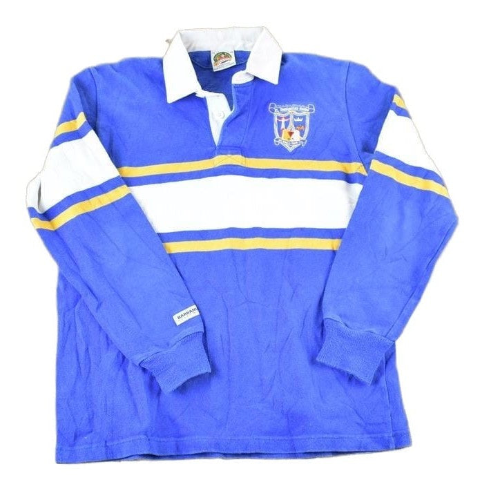 Vintage 1990s St Maximilian Kolbe Barbarian Rugby Heavyweight Button Up Shirt from propervintagecanada