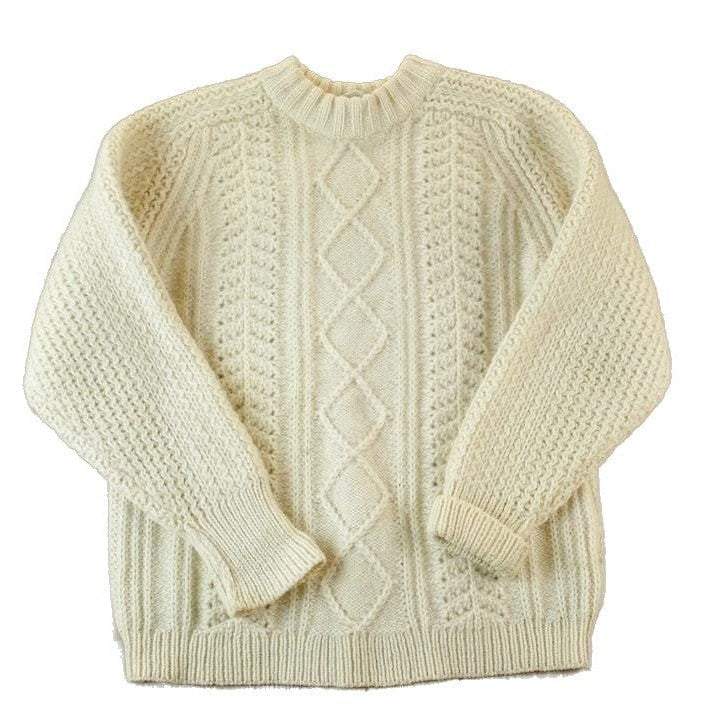 Vintage 1990s St Michael 100% Cable Knit Wool Knit Sweater Men's Large from propervintagecanada