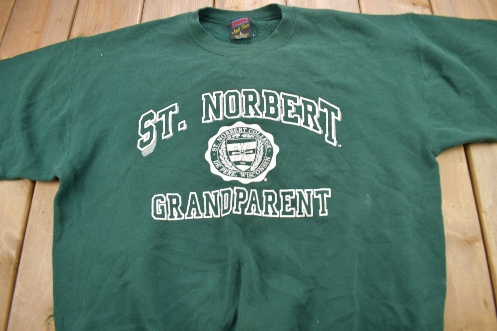 Vintage 1990s St Norbert College Grandparent Collegiate Crewneck Men's Large from propervintagecanada