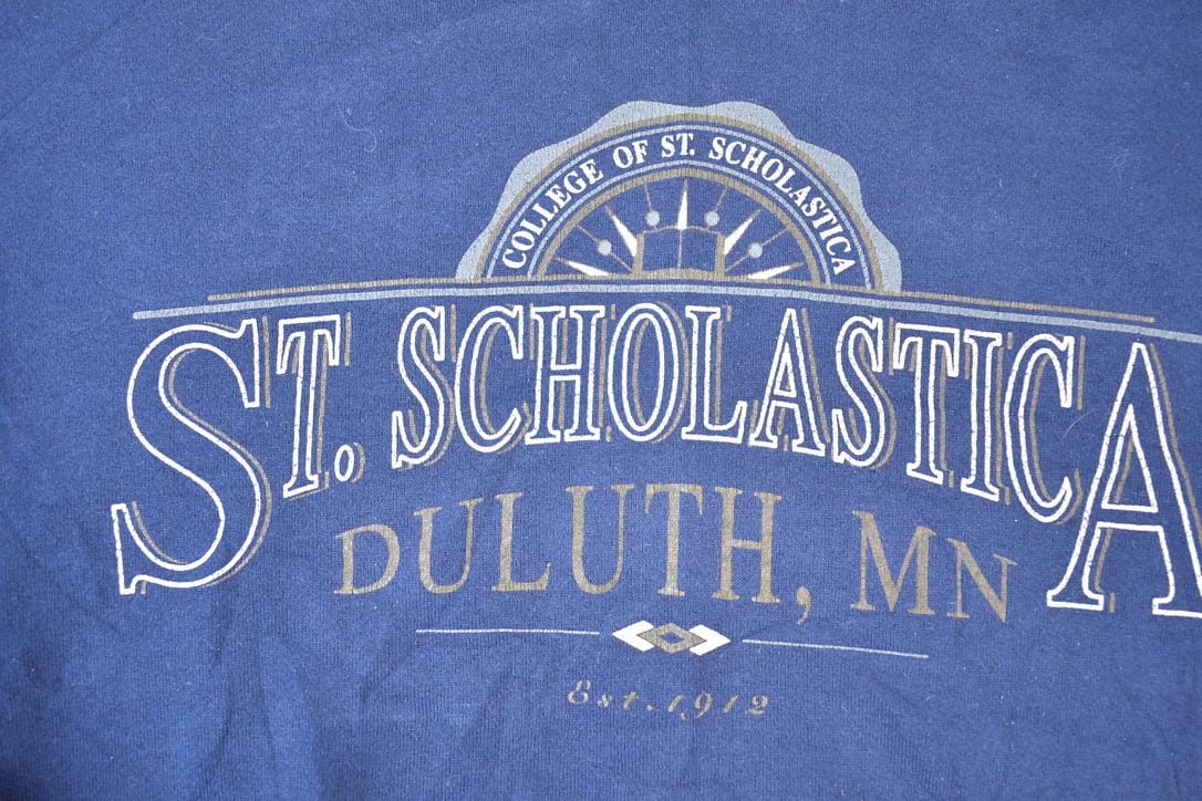 Vintage 1990s St Scholastica Jansport Souvenir Crewneck Sweatshirt Made In USA Men's Large from propervintagecanada