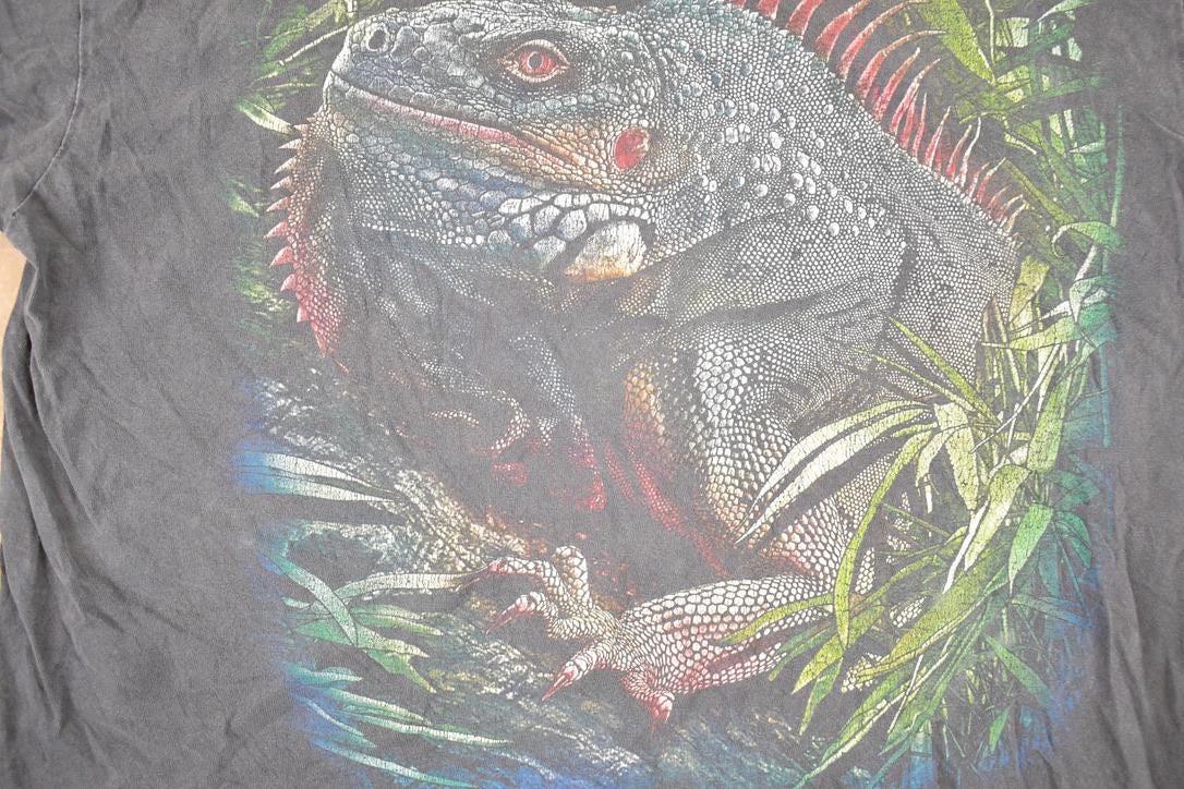 Vintage 1990s St Thomas Iguana FAB Souvenir Travel T-Shirt Men's M from propervintagecanada