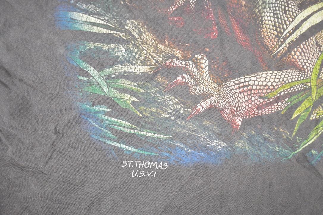 Vintage 1990s St Thomas Iguana FAB Souvenir Travel T-Shirt Men's M from propervintagecanada