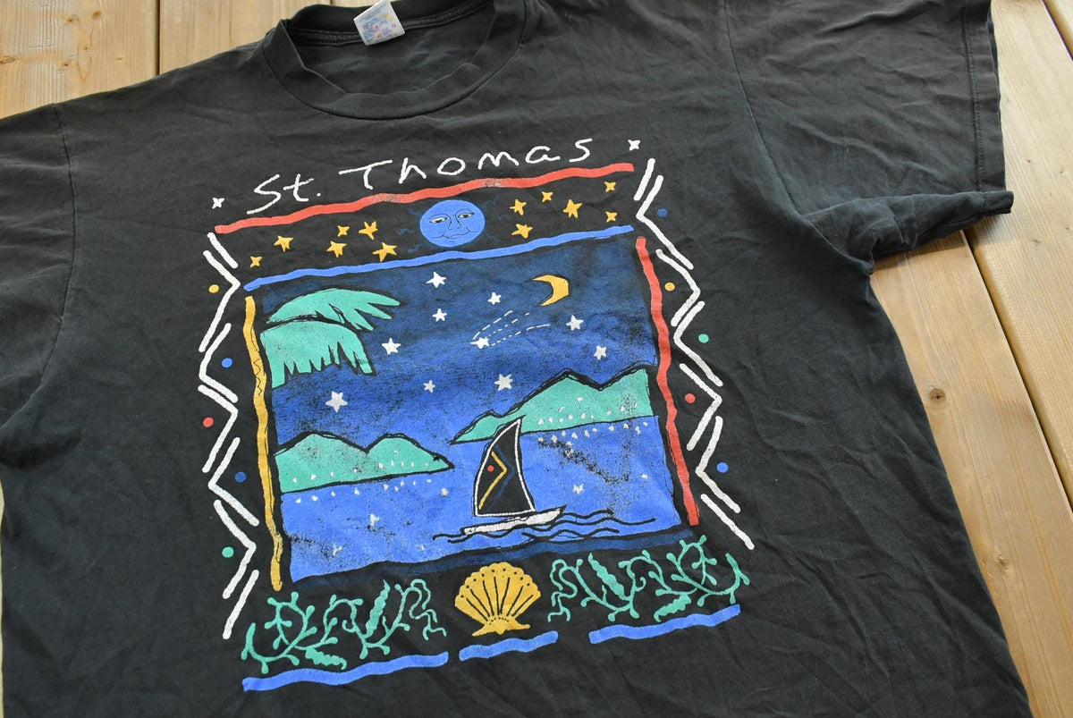 Vintage 1990s St Thomas Sailboat Islands Graphic T-Shirt Men's XL from propervintagecanada