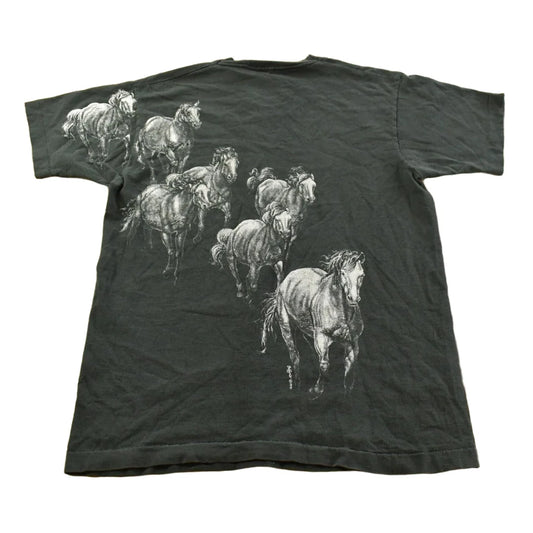 Vintage 1990s Stallion Horses Graphic T-Shirt Men's M from propervintagecanada