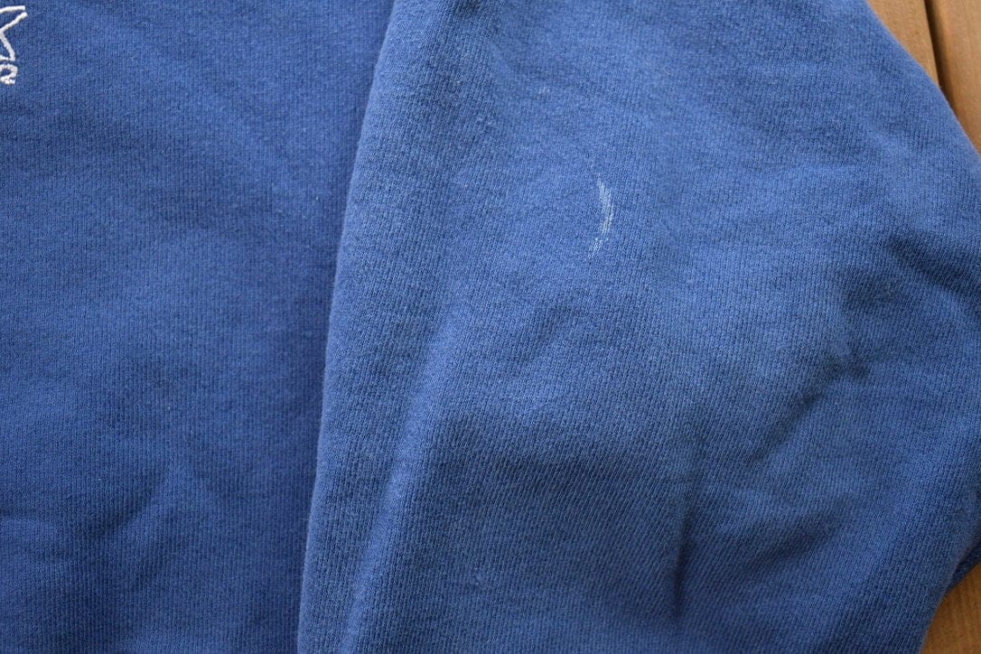 Vintage 1990s Starter Blank Blue Crewneck Sweatshirt from propervintagecanada
