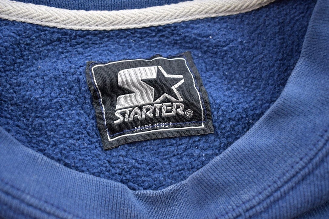 Vintage 1990s Starter Blank Blue Crewneck Sweatshirt from propervintagecanada