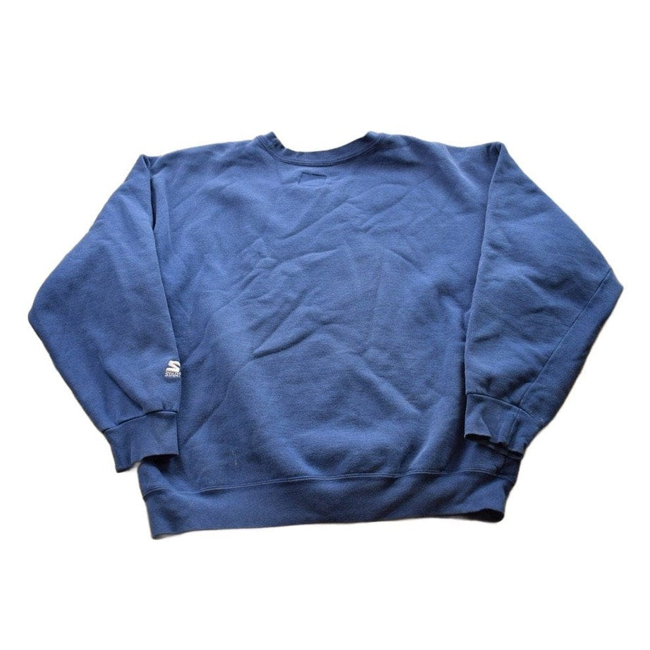Vintage 1990s Starter Blank Blue Crewneck Sweatshirt from propervintagecanada