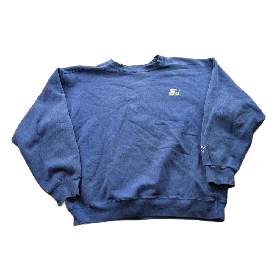 Vintage 1990s Starter Blank Blue Crewneck Sweatshirt from propervintagecanada