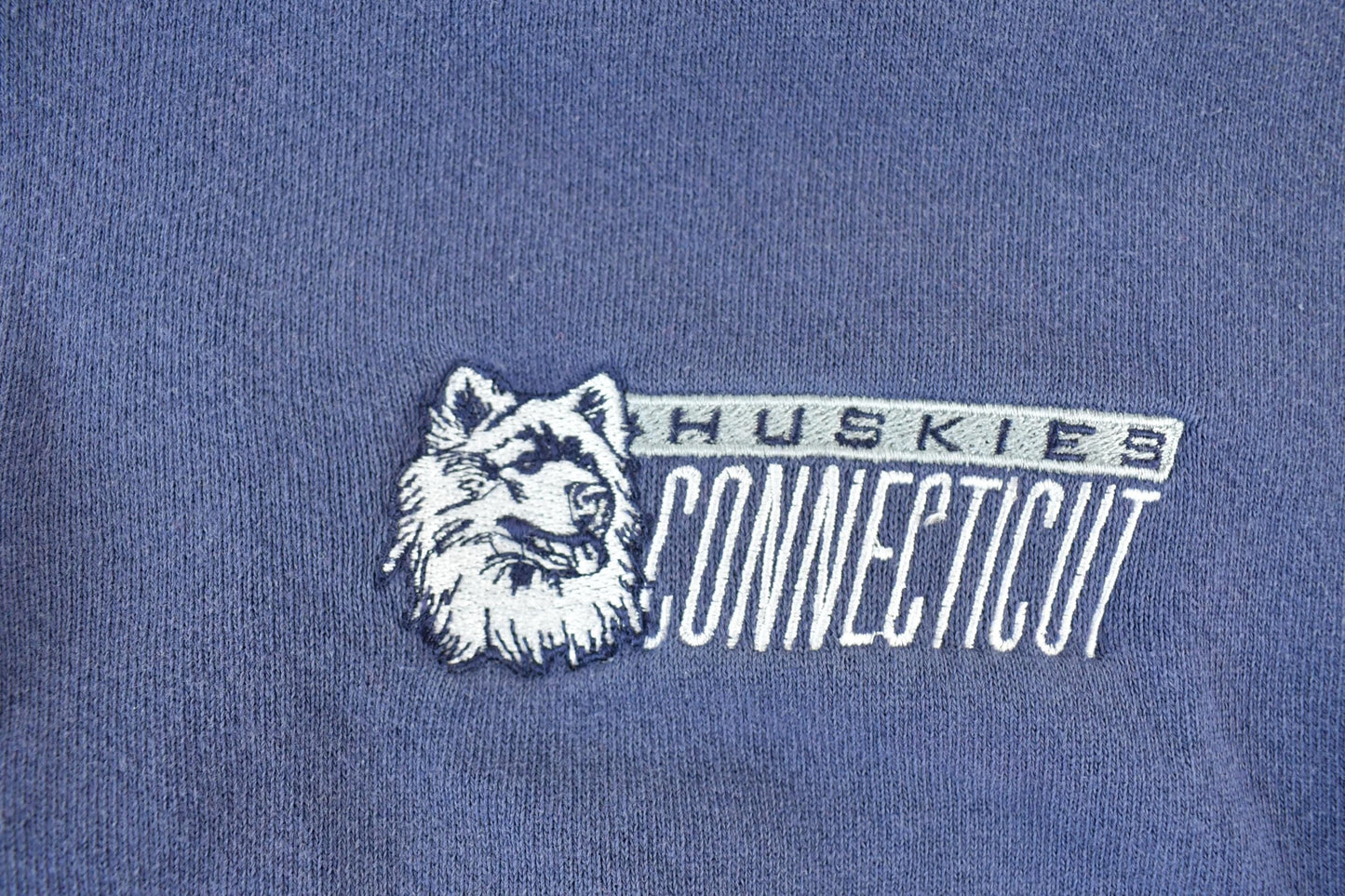 Vintage 1990s Starter Connecticut Huskies University Quarter Zip Crewneck Men's XL from propervintagecanada