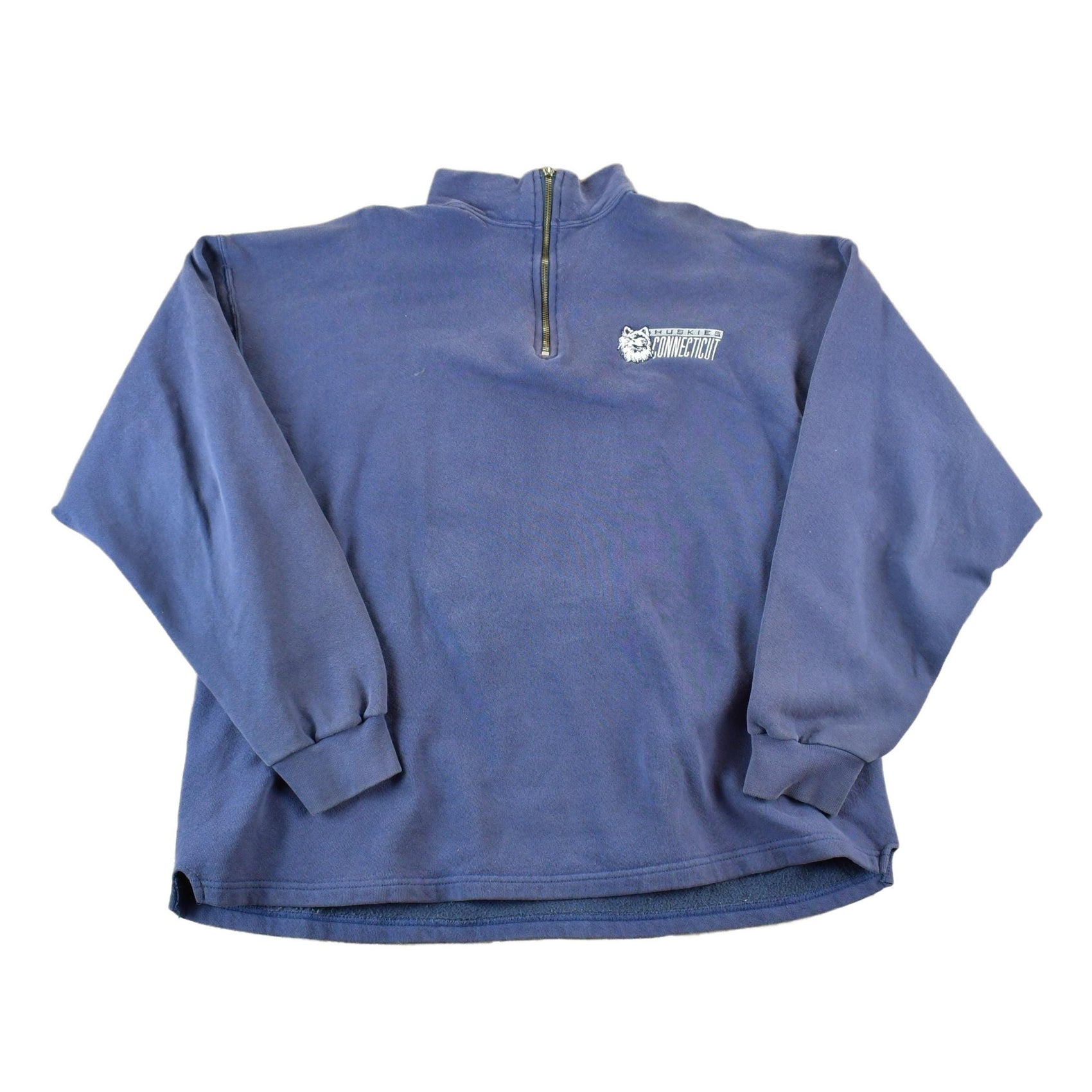 Vintage 1990s Starter Connecticut Huskies University Quarter Zip Crewneck Men's XL from propervintagecanada