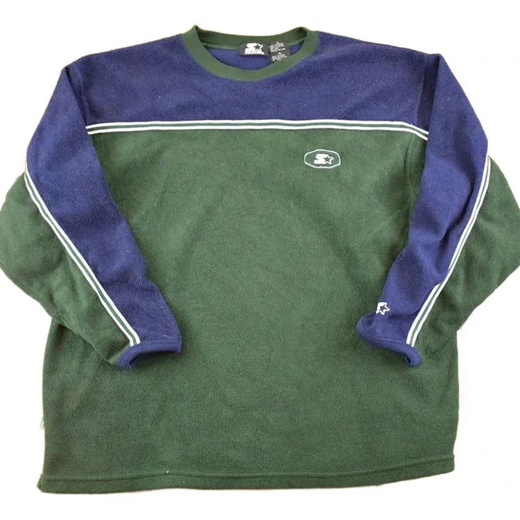 Vintage 1990s Starter Fleece Full Zip Sportswear Sweater Men's XL / Geometric Abstract Pattern / 90s Pullover Sweatshirt / Gorpcore Hiking from propervintagecanada