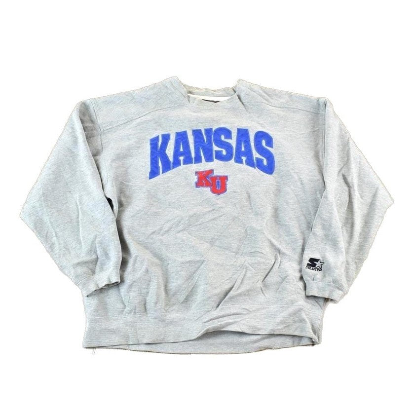 Vintage 1990s Starter Kansas University Crewneck Men's XL from propervintagecanada