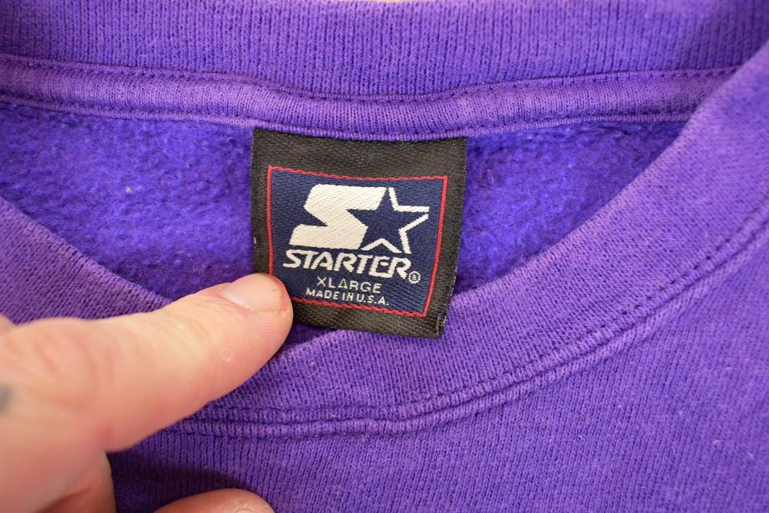 Vintage 1990s Starter Minnesota Vikings Embroidered NFL Crewneck Sweatshirt Mens XL from propervintagecanada