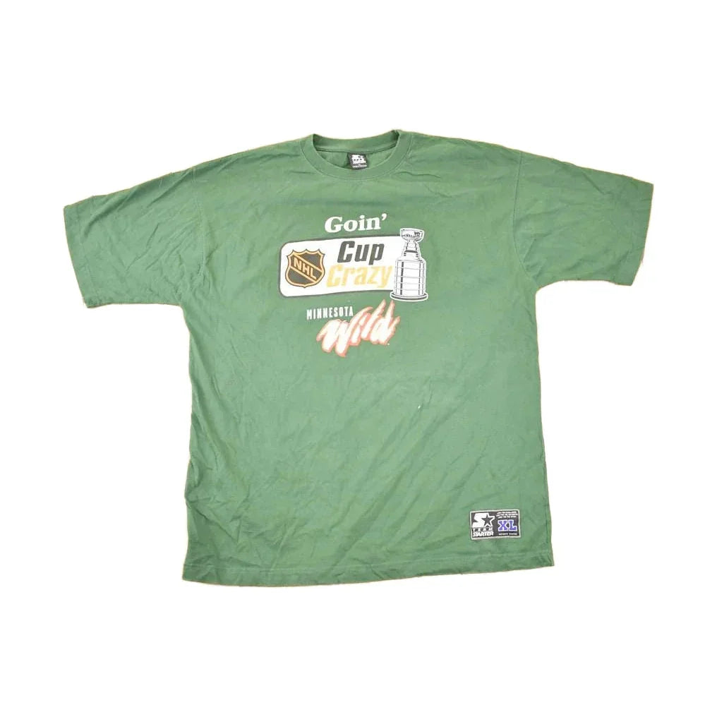 Vintage 1990s Starter Minnesota Wild Cup Crazy NHL T-Shirt Men's XL from propervintagecanada