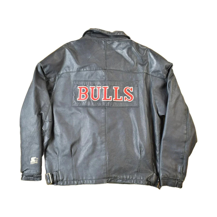 Vintage 1990s Starter NBA Chicago Bulls Leather Jacket from propervintagecanada