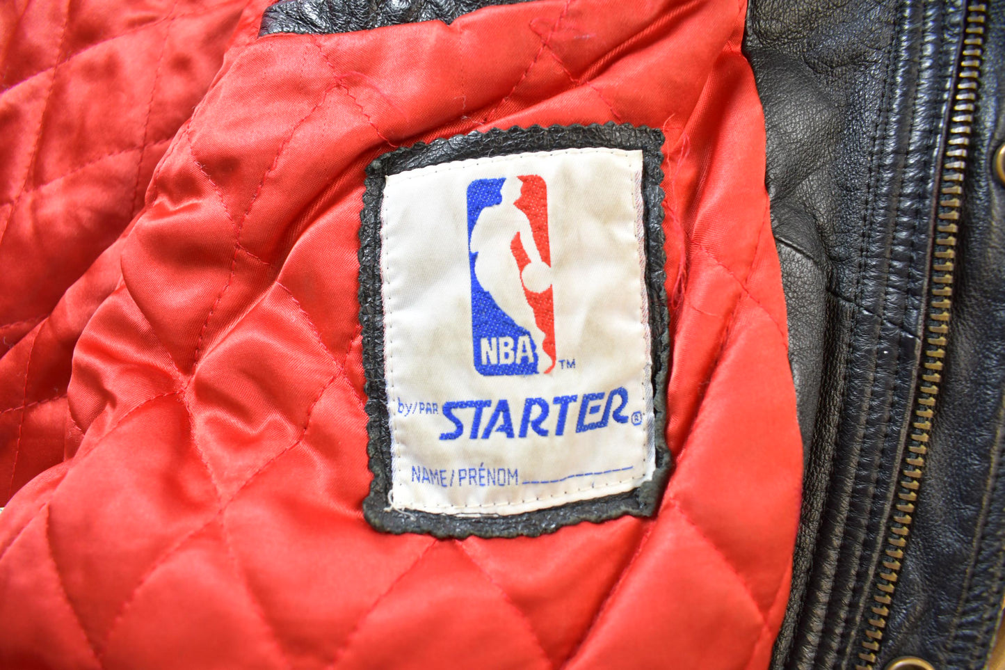 Vintage 1990s Starter NBA Chicago Bulls Leather Jacket from propervintagecanada