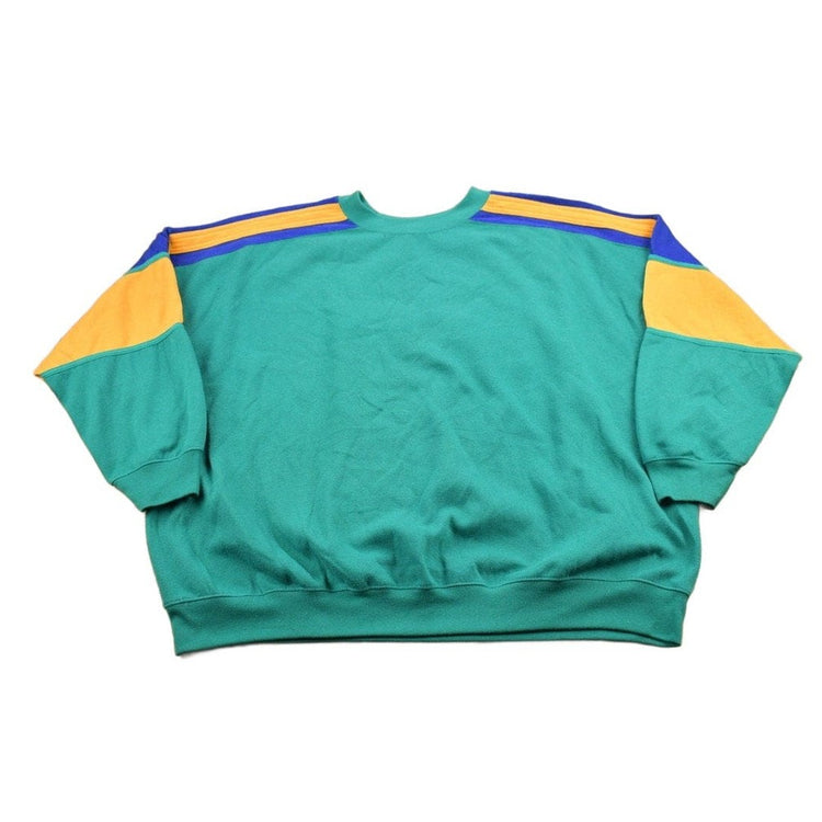 Vintage 1990s Steeple Chase Blank Color Block Crewneck Sweatshirt Men's 3XL from propervintagecanada