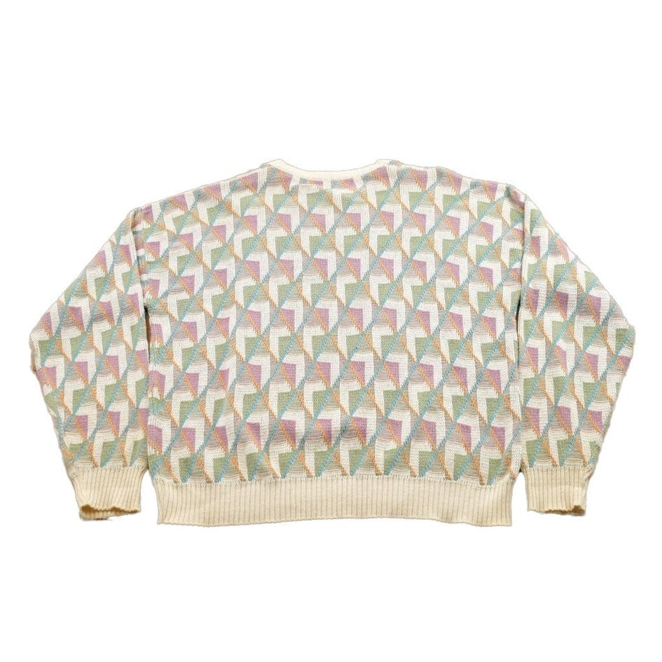 Vintage 1990s Steeple Chase Knitted Abstract Crewneck Sweater Men's Large from propervintagecanada