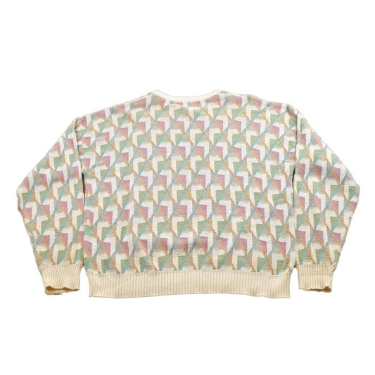 Vintage 1990s Steeple Chase Knitted Abstract Crewneck Sweater Men's Large from propervintagecanada