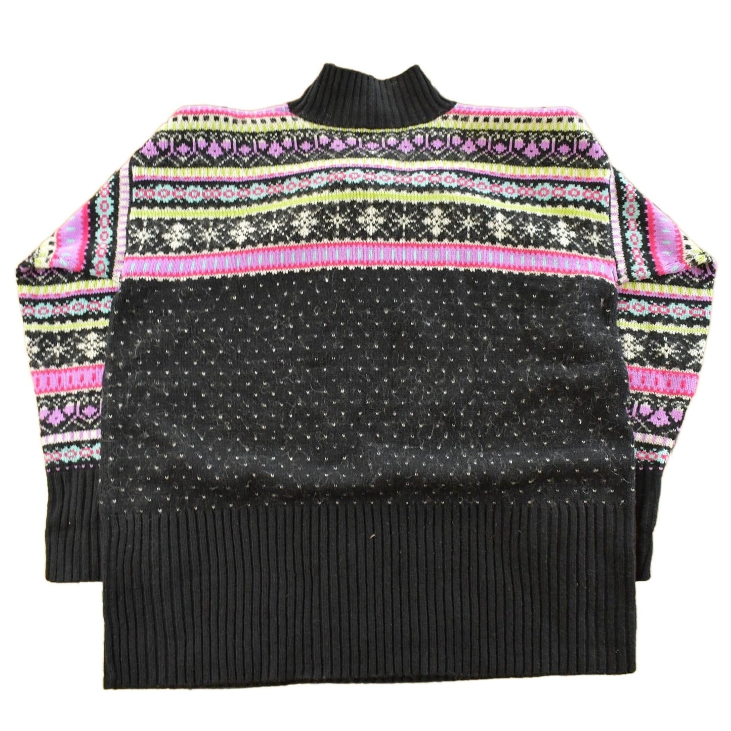 Vintage 1990s Stefano Basics Snowflake Knit Mohair Mockneck Sweater Women's L from propervintagecanada