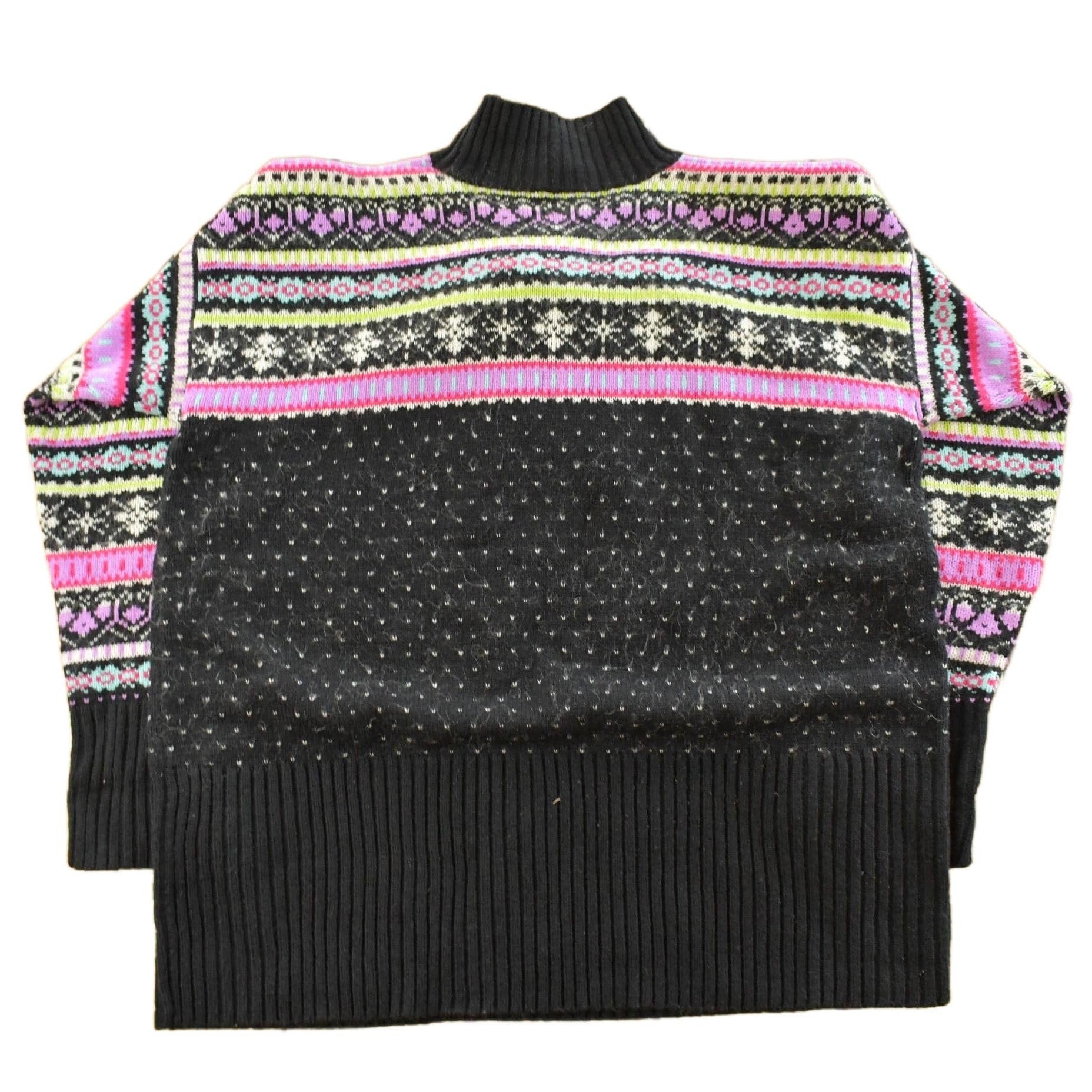 Vintage 1990s Stefano Basics Snowflake Knit Mohair Mockneck Sweater Women's L from propervintagecanada
