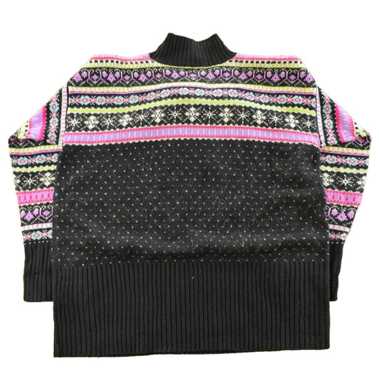 Vintage 1990s Stefano Basics Snowflake Knit Mohair Mockneck Sweater Women's L from propervintagecanada