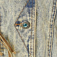 Vintage 1990s Stefano Western Denim Jean Jacket Women's XL / Vintage Denim / Leather Tassles / Vintage Fall Outerwear / Fall Jacket from propervintagecanada