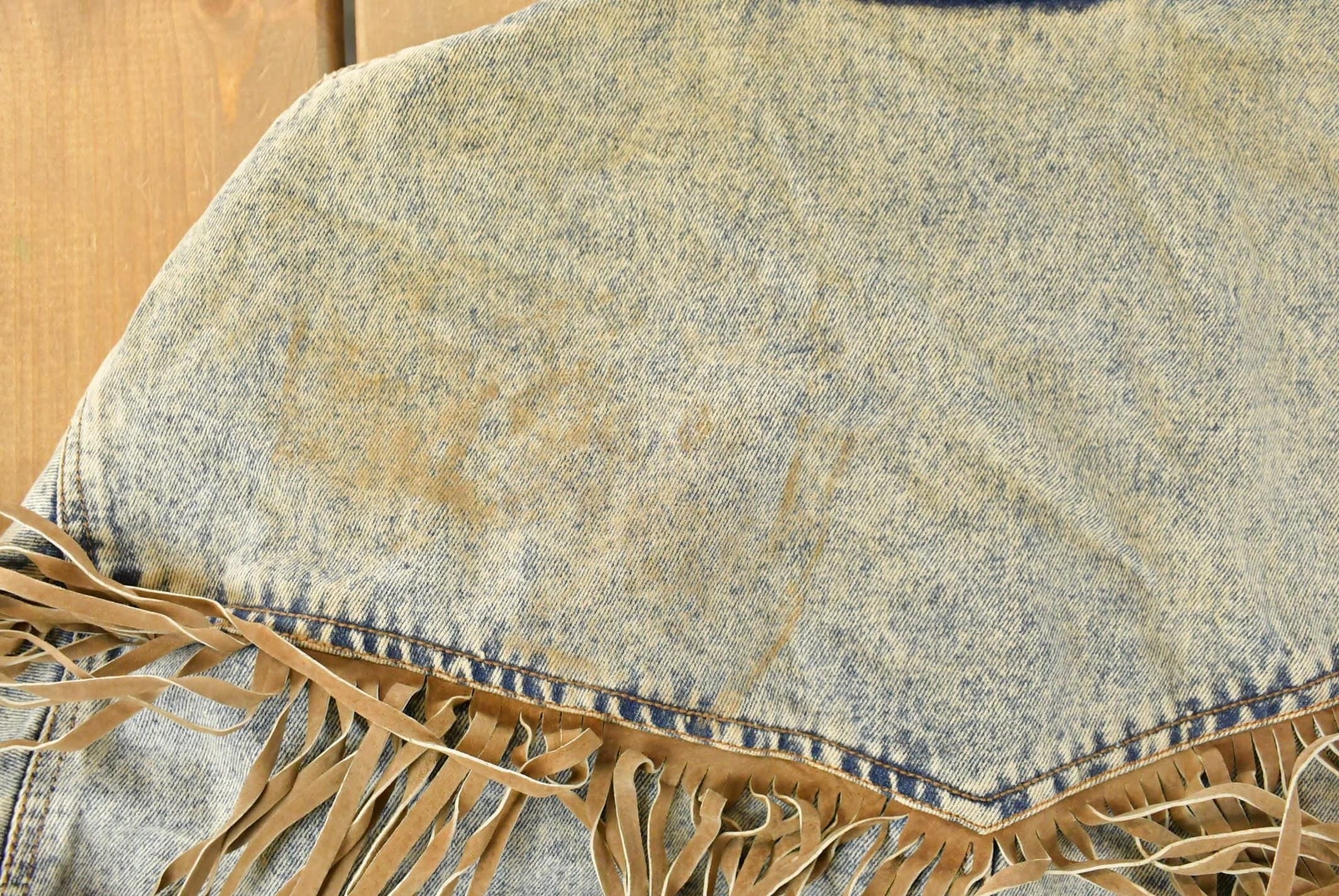Vintage 1990s Stefano Western Denim Jean Jacket Women's XL / Vintage Denim / Leather Tassles / Vintage Fall Outerwear / Fall Jacket from propervintagecanada
