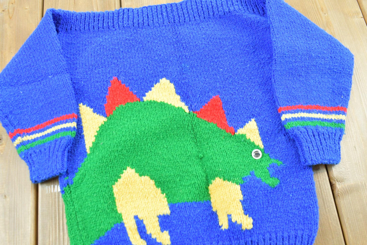 Vintage 1990s Stegosaurus Knit Sweater Youth XS from propervintagecanada