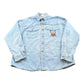Vintage 1990s Stetson Harley Davidson Embroidered Button Up Denim Shirt Men's L from propervintagecanada