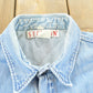 Vintage 1990s Stetson Harley Davidson Embroidered Button Up Denim Shirt Men's L from propervintagecanada